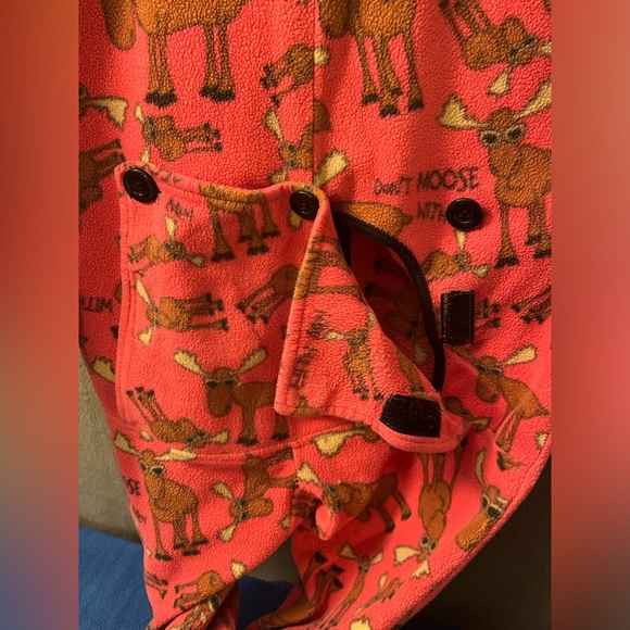 Lazy One fleece footed moose pajamas - Picture 5 of 8